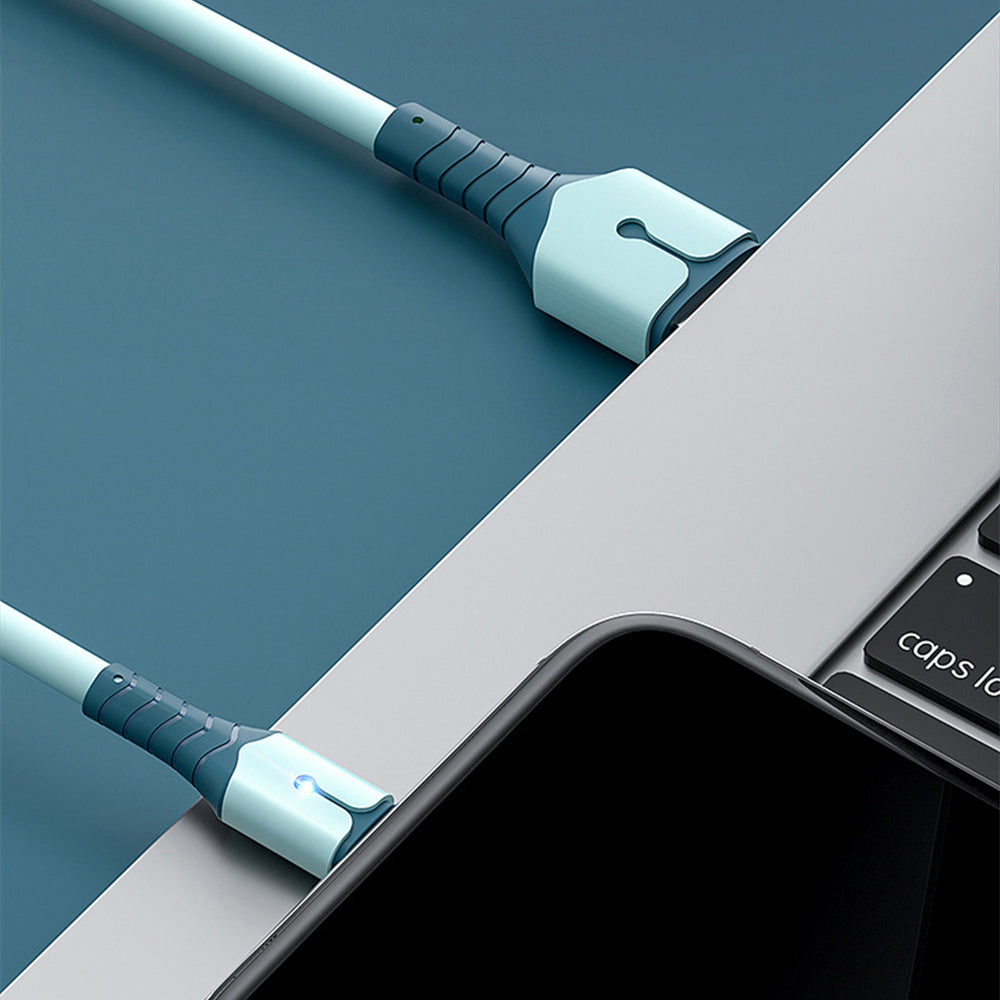 Liquid silica gel charging cables Micro USB Data Cables with light Fast Charging data line For Android Phone Charger Cable