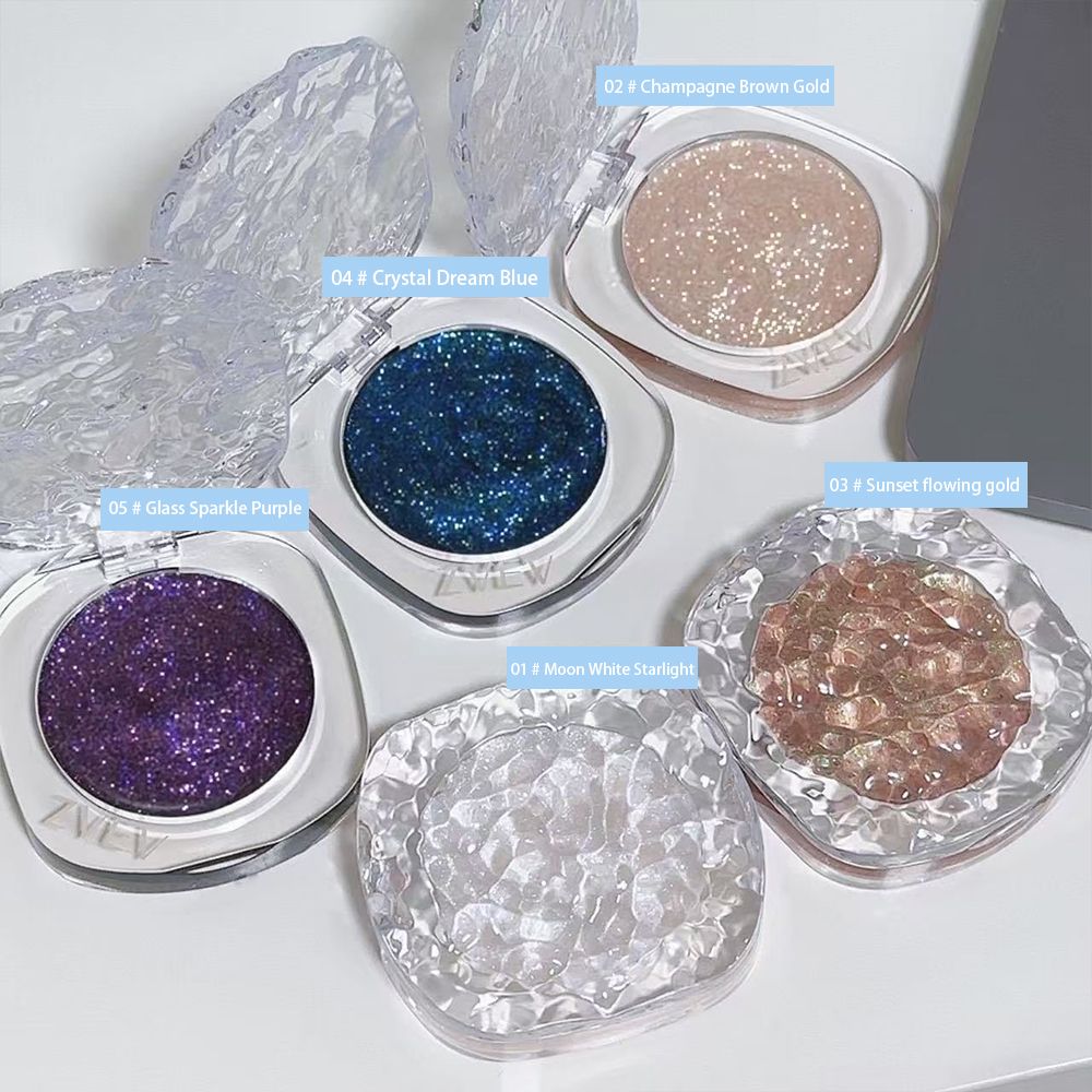 Single color explosive flash eye shadow plate delicate, clear, shiny, pearly, broken diamond girls' advanced color eye shadow cream