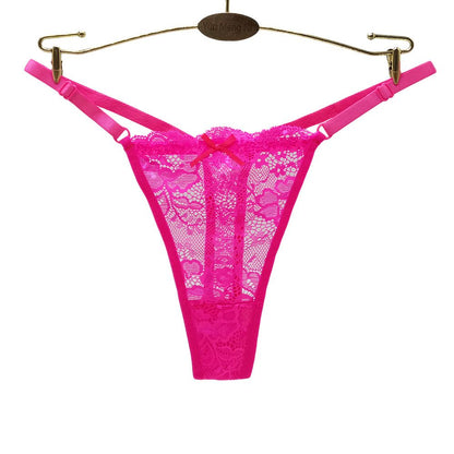 4 Pcs Women's low-rise panties solid color thong Girls Invisible briefs underwear clothing Ladies super soft Hollow out lace panties