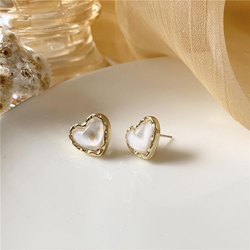 S925 silver needle elegant temperament simple gold rim small peach heart earrings new stud earrings new to Black Friday Christmas Valentine's Day gift