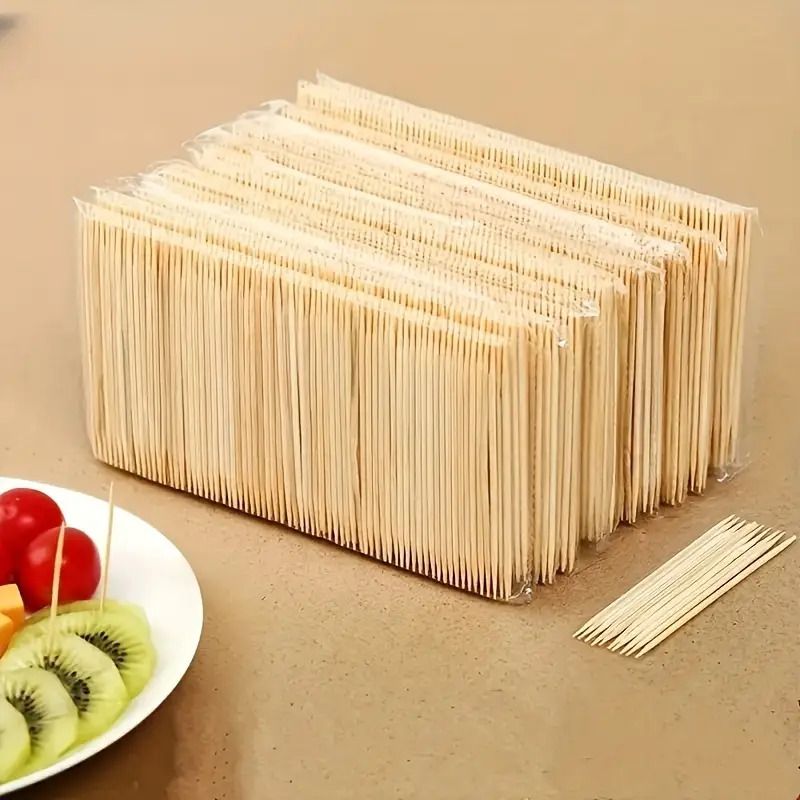 1000PCS Disposable Double Headed Toothpicks Natural Bamboo Floss Home Kitchen Restaurant Hotel Portable Teeth Cleaning Tool