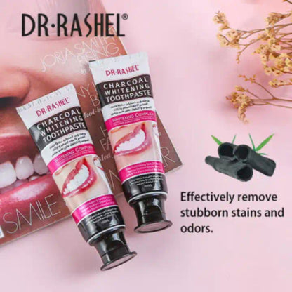 Dr. Rashel Charcoal Whitening Toothpaste Remove Stains Fresh Breath Smoke Coffee Tea Stains Teeth Brightening Complexion
