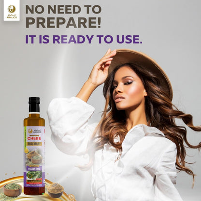 Amailco Rosemary Oil for Hair Growth With Chebe Powder | 10 in 1 Hair Growth Oil with African Chebe Powder For Hair Growth Rosemary Hair Oil For Hair Fall and Regrowth Scalp Oil 250ml