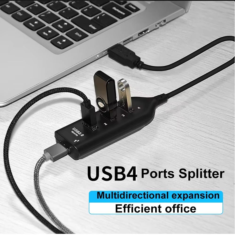 4 Port USB 2.0 Hubs Multi USB Splitter Hub Expander High Speed Transfer OTG Adapter for Macbook Pro Laptop Computer Accessories