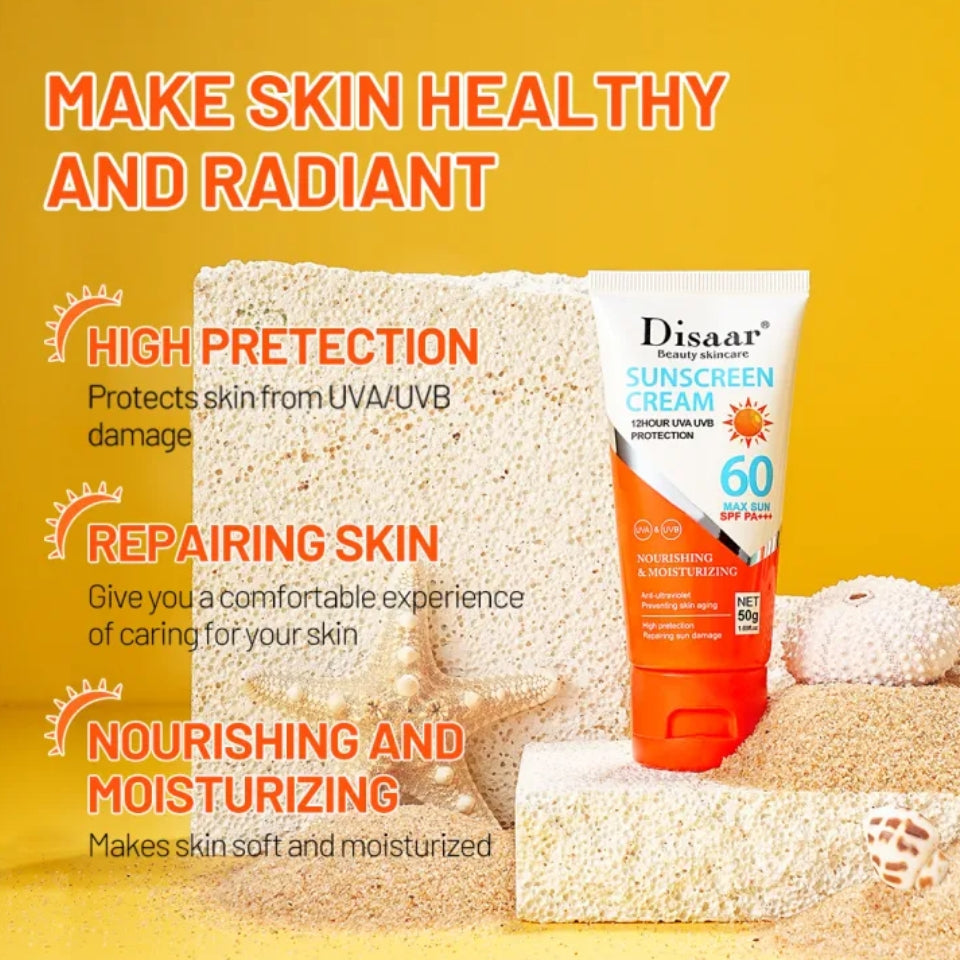 Suncream Cream Max Sun SPF 60 PA+++ UVA UVB Protection Nourishing & Moisturizing - Disaar