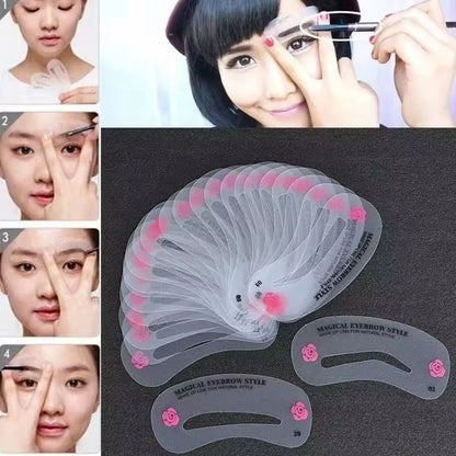 24pcs/set DIY Eyebrow Shaping Stencils - Grooming Kit For Women - Perfect For Beauty Modeling And Makeup Application