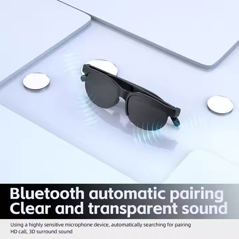 Smart Glasses 150 Languages Real-time AI Translation, Binaural Wireless Stereo Smart Bluetooth Headset Glasses with Wireless HD Sun Protection Sunglasses for Outdoor Sports, Running and Cycling