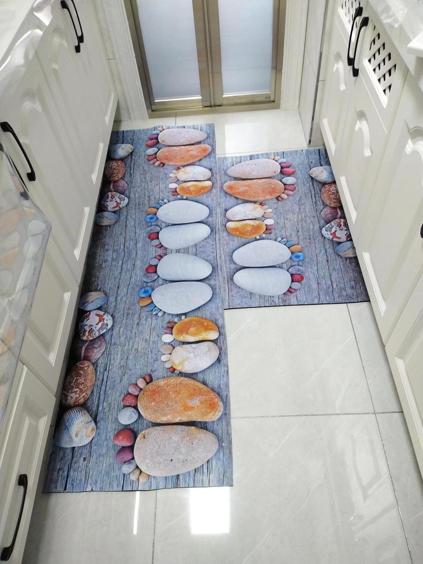 2 Pieces Kitchen Rugs Set Non Slip Kitchen Mat Rubber Backing Mat Slip Kitchen Mats and Rugs Waterproof Kitchen Rug Ergonomic Comfort Standing Mat