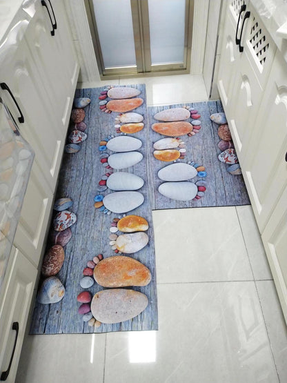 2 Pieces Kitchen Rugs Set Non Slip Kitchen Mat Rubber Backing Mat Slip Kitchen Mats and Rugs Waterproof Kitchen Rug Ergonomic Comfort Standing Mat