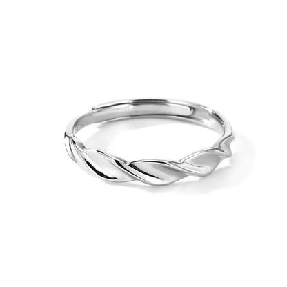 2 PCS Couple Rings Set Shining Galaxy Couple Rings Light Luxury Twisted Design Diamond Ring Valentine's Day 520 Gift Men And Women Jewelry Rings Adjustable 925 Silver Ring Anniversary Gift