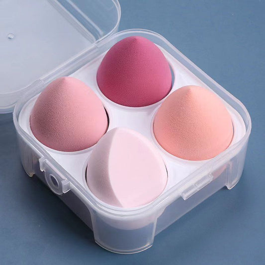 One box of 4 packs Makeup Egg Air Cushion Makeup Egg Sponge Egg Powder Free Powder Storage Box Wet and Dry Storage Box Makeup Egg Set