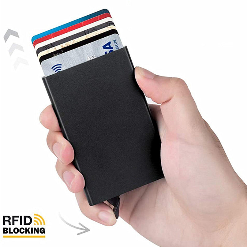 Men's Metal Aluminum Alloy Credit Card Case Automatic Card Holder