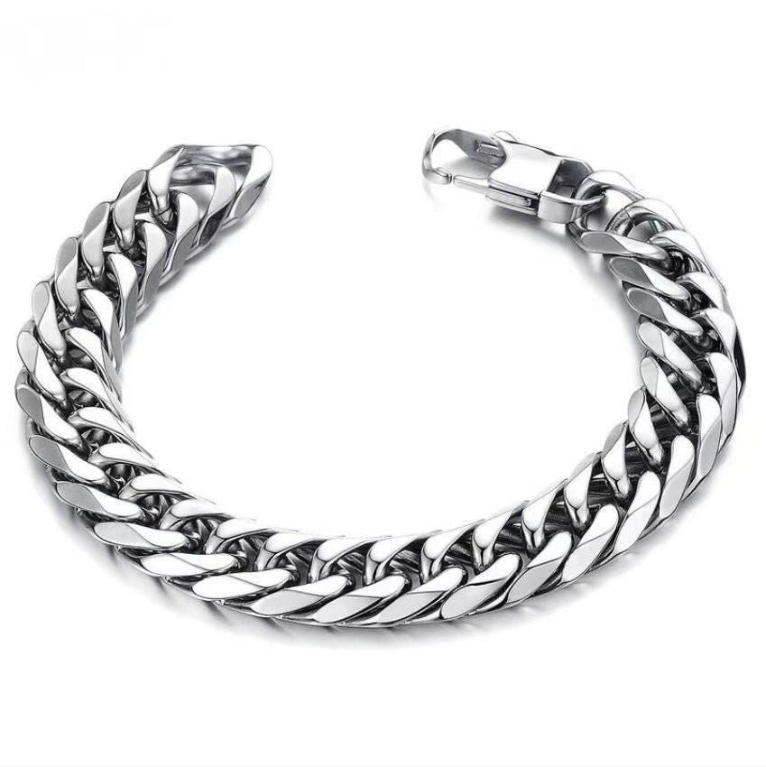 Men hand/wrist chain bracelet jewelry stainless steel cuban chain hand bracelet wrist bracelet jewelry hip hop rapper jewelry accessories