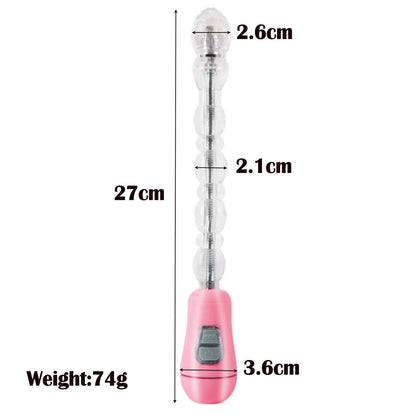 Vibrating Anal Beads Anus Butt Plug Clitoral Vaginal Vibrator Flexible Long Prostate Massager Waterproof Bendable Anus Clit Stimulator Adult Sex Toy for Men Women Couple