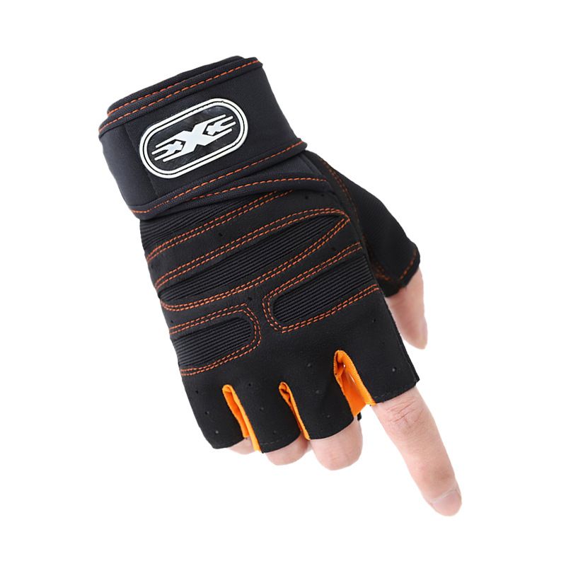A Pair Long Wrist Half-finger Gloves Men's And Women's Motorcycle Gloves Fitness Barbell Equipment Weightlifting Outdoor Sports Cycling Gloves