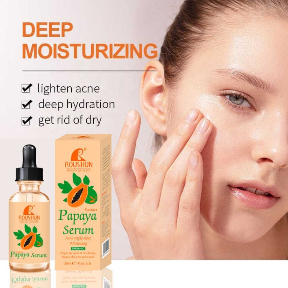 Roushun Papaya Serum Acne Triple Clear Ange Spots Sun Damage Skin Repair Tone Face Facial Serum