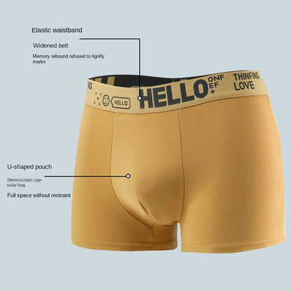 4Pcs Men's underwear Men's Boxer Briefs Cotton underwear backing Bacteriostat Youth shorts Underwear