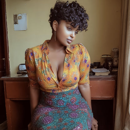 Synthetic Short Curly Wigs - 6 Inch 1B Black | Natural Look(African Women, Quick Install, Birthday Gift)