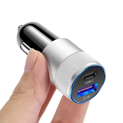 Usb Quick Car Charger 15w 3.1a Type C Pd Fast Charging Phone Car Adapter for Iphone 13 12 11 Pro Max