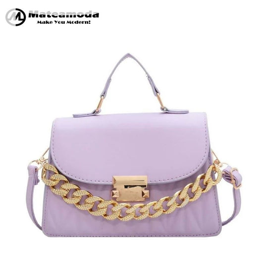 Mateamoda Chic Metallic Buckle Sling Bag with Elegant Chain Accent Crossbody Bag