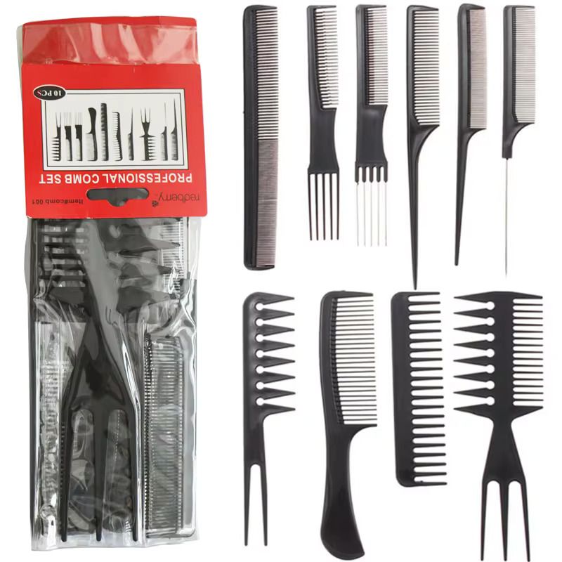 10Pcs Professional Hair Styling Hair Comb Set Combs Pack Makeup Barber Haircare Styling Tool Set Anti-static Hairdressing Combs Set Smooth Hair Healthy Massage Comb Haircare Stylist Accessories