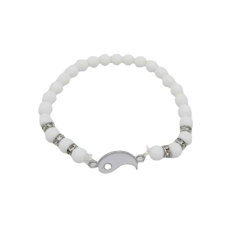 Hot selling Yin Yang Tai Chi Bagua Natural Stone Beads Best Friend Handstring Personality Simple Couple Handstring