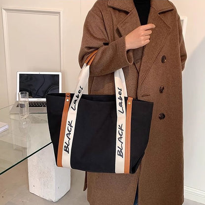 Ladies Large Capacity Tote Bag Women Handbag Simple Canvas Bag
