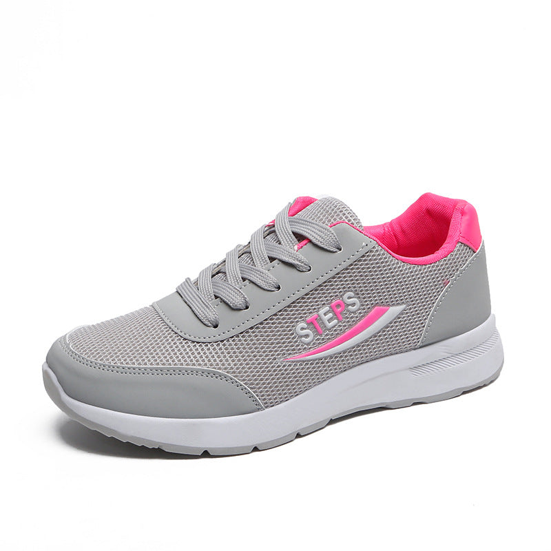 New arrival Women's casual sports gray shoes Ladies round toe mesh shoes Students fashion sneakers running shoes girls breathable gym shoes comfortable walking grey shoes