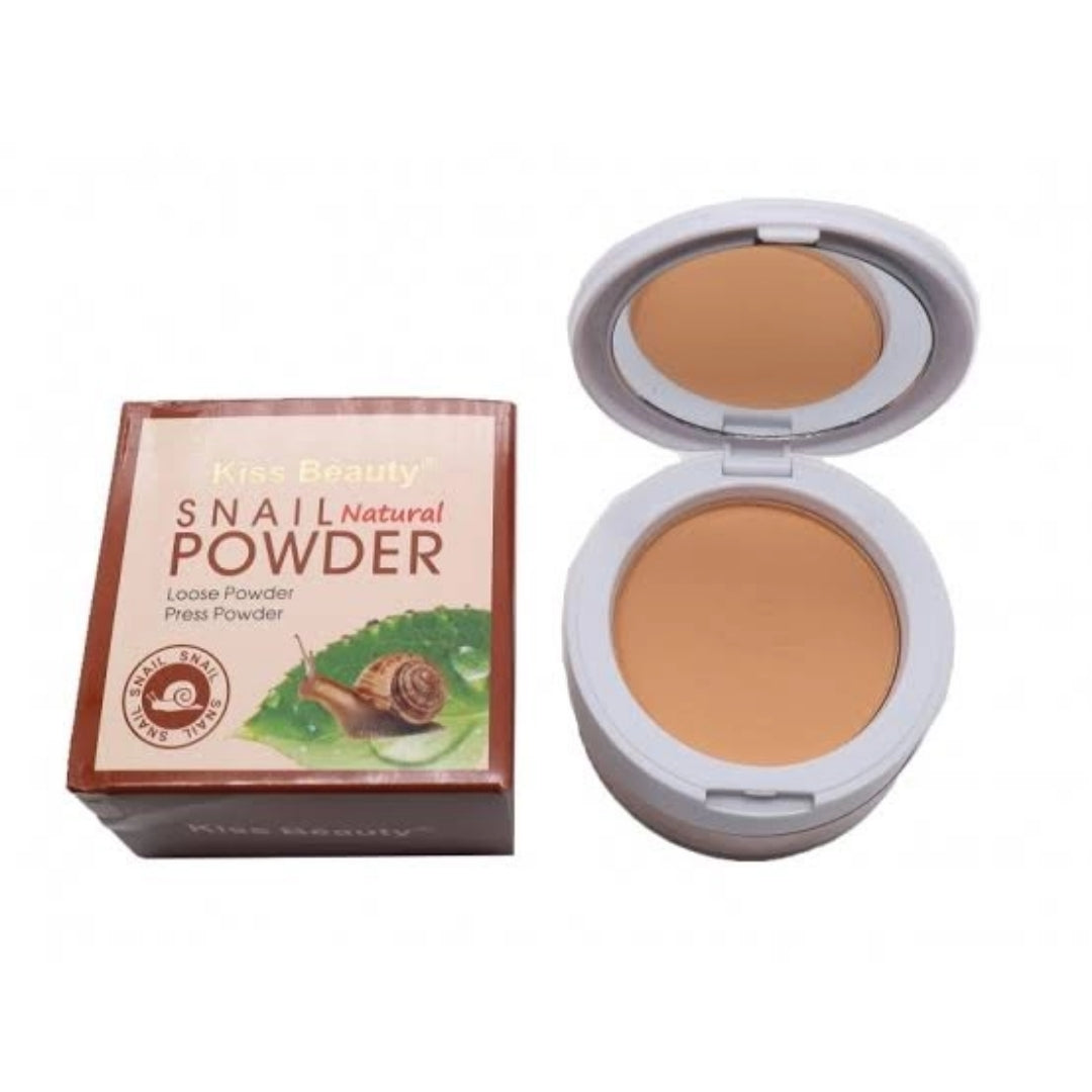Kiss Beauty 2 In 1 Snail Natural Loose Powder + Pressed Powder
