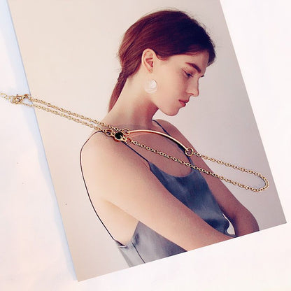 UPHUI Bracelet Design Wrapped Double Layered Wearing Personality Elegant Simple Fashion Bracelet Double Layered Design Geometric Bracelet Temperament Female Daily Wearing Students