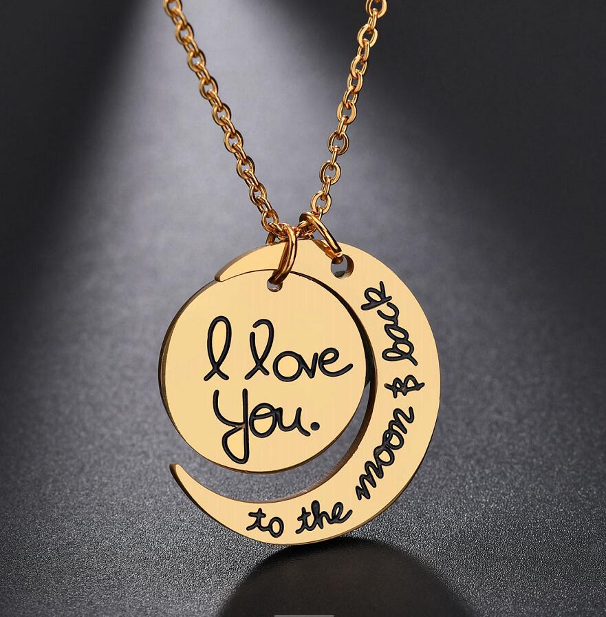 Promise Jewelry Pendant Stainless Steel Necklace For Couple Lovers Gift