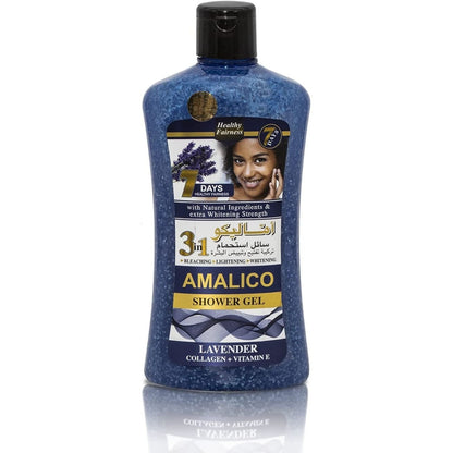 Amalico Lavender Shower Gel with Collagen and Vitamin E 500 ml Lavender Shower Gel with Collagen and Vitamin E 3 in 1 Bleaching Lightening & Freshening 500 ml