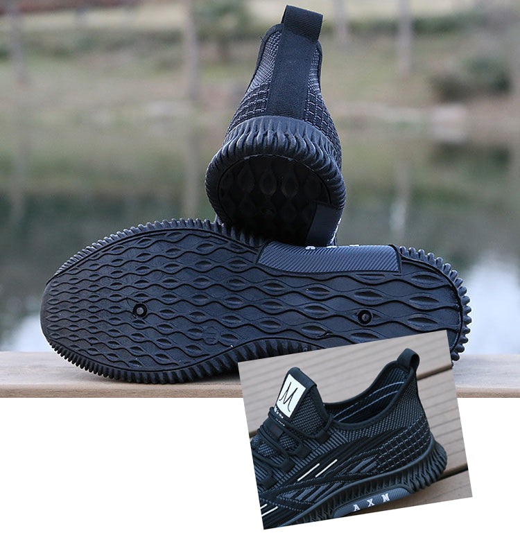 New Arrivals Men's Sports Shoes Sneakers Flying Weave breathable and anti-slip Casual Shoes black