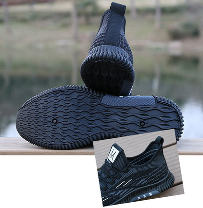 New Arrivals Men's Sports Shoes Sneakers Flying Weave breathable and anti-slip Casual Shoes black