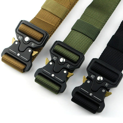Classic Tactical Belt High Elastic Metal Hook Outdoor Training High Quality New Nylon Soldier Belt