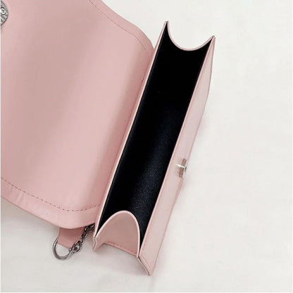 Mateamoda Elegant Quilted Sling Bag with Silver Chain Strap Crossbody Bag