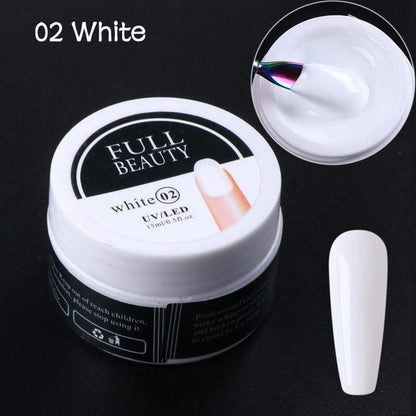 15ml Nail Extension Gel Soak Off UV Gel Acrylic White Clear Gel for Nail Prolong for Home Nail Art Shop Manicure Tool