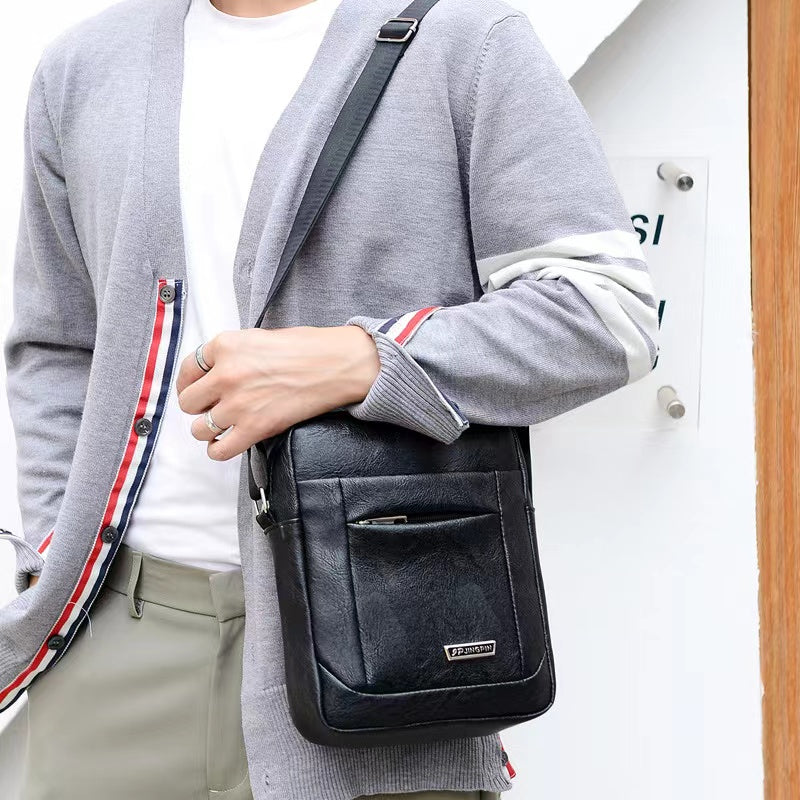 Men's Bag New Large Capacity Single Shoulder Bag Pu Business Men's Messenger Bag Men's Single Shoulder Backpack