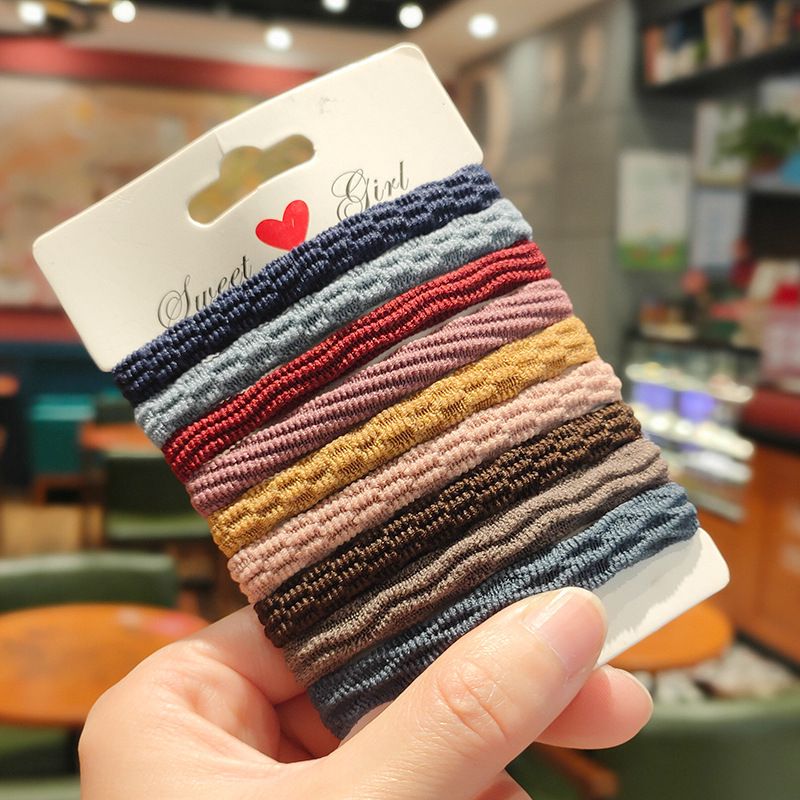 20 PCS/Set New Hair Accessories 20 Rubber Bands Women's High Elasticity Hair Tie simple Headband Wave Style Colorful Mix Headdress