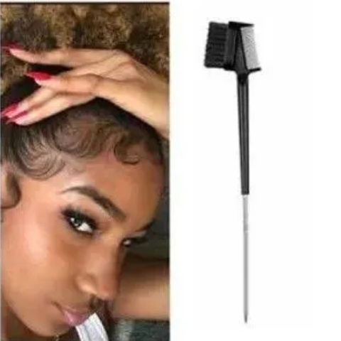 3 in1 Edge Brush Double Sided eyebrow edge Control Hair Comb lay edges design