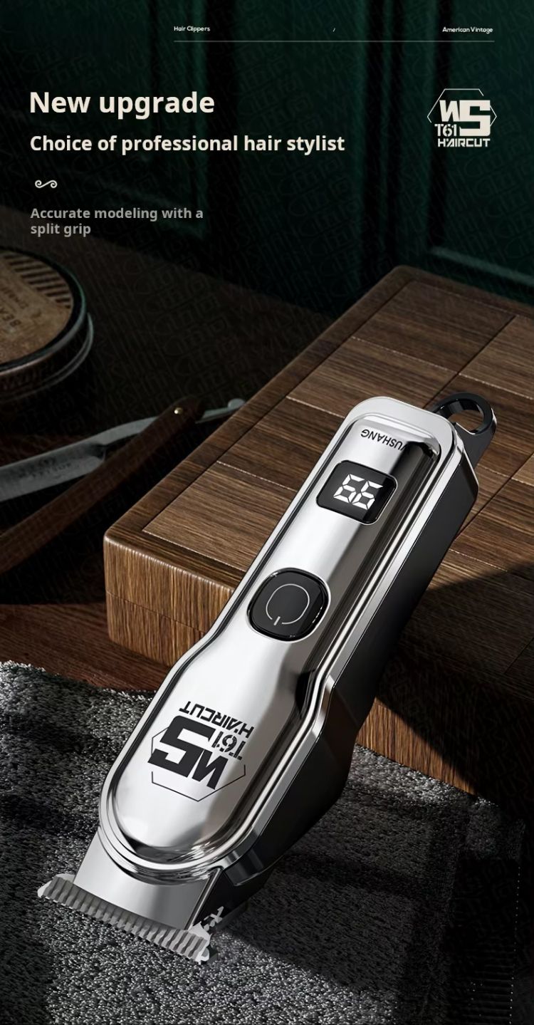 Hair Clipper USB Electric Rechargeable Electric Hair Clipper Professional Hair Trimmer Electric Hair Clipper Oil Head Carved Bald Wigs Hair Cutting Tools Shaping Shaving Machine