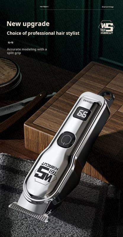 Hair Clipper USB Electric Rechargeable Electric Hair Clipper Professional Hair Trimmer Electric Hair Clipper Oil Head Carved Bald Wigs Hair Cutting Tools Shaping Shaving Machine