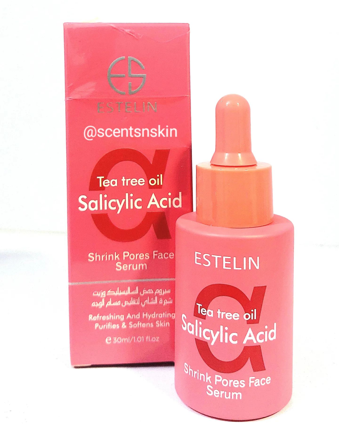 2 Packs Estelin Tea Tree Oil & Salicylic Acid Serum 30ml X 2 Control Excessive Oil Clears Clogged Pores Refreshing And Hydrating Purifies And Softens Skin Face Serum