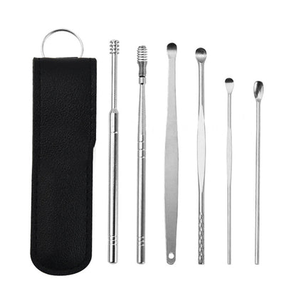 6Pcs/set Ear Cleaner Wax Removal Earpick Sticks Earwax Remover Curette Ear Pick Cleaning Ear Cleanser Spoon Health Care Earpick