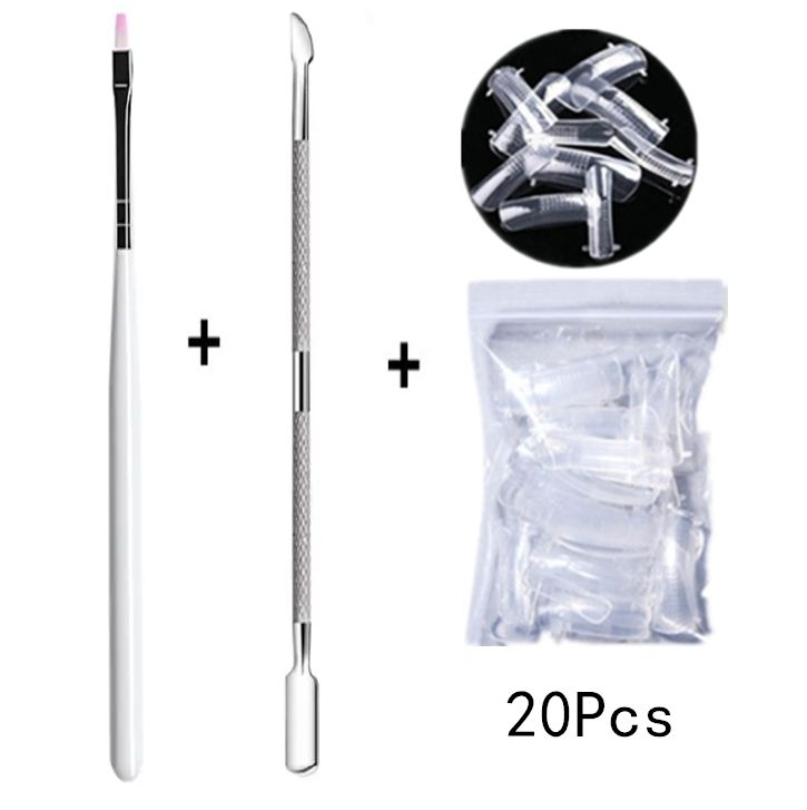 8Pcs Nail Extension Professional Full Poly UV Gel Manicure Kit 6W Nail Lamp Nail Plate