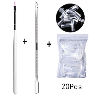 8Pcs Nail Extension Professional Full Poly UV Gel Manicure Kit 6W Nail Lamp Nail Plate