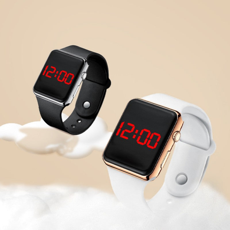 Fashion Square LED Digital Watch Students Luminous Electroplated Sports Electronic Watch Wrist Watch For Men And Women