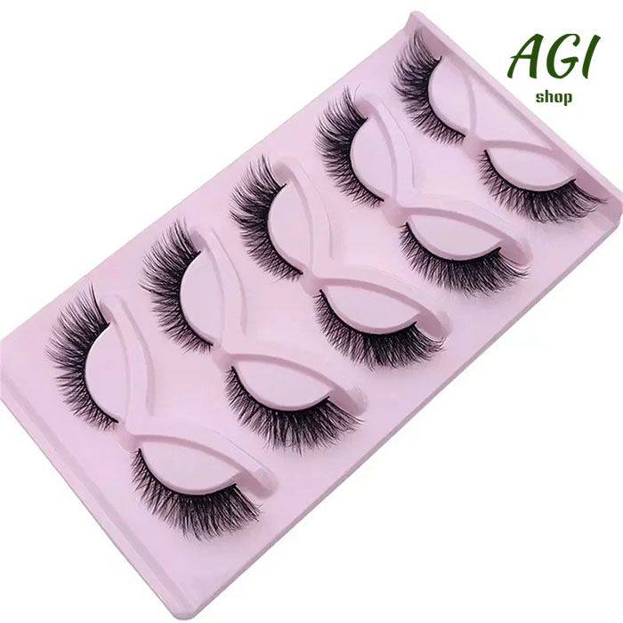 5 Pairs Cat Eye Lashes Wispy Fake Lashes Fluffy Cat Eye Lashes Extensions False Eyelashe