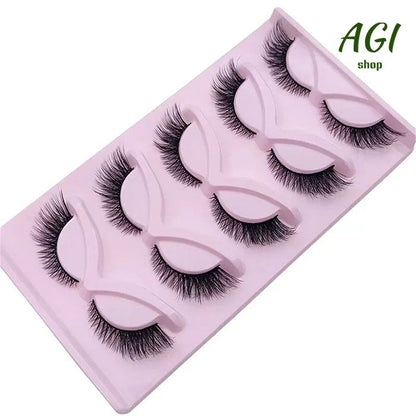5 Pairs Cat Eye Lashes Wispy Fake Lashes Fluffy Cat Eye Lashes Extensions False Eyelashe