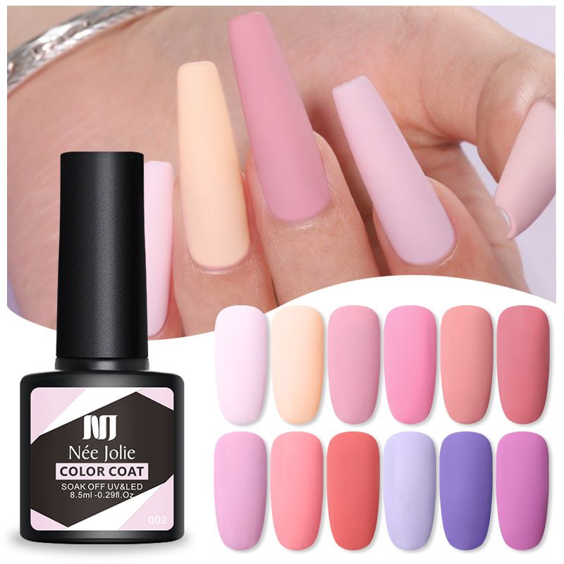 4PCS/SETS New frosting effect fashionable women's nail polish glue set 4-color small set nail enhancement